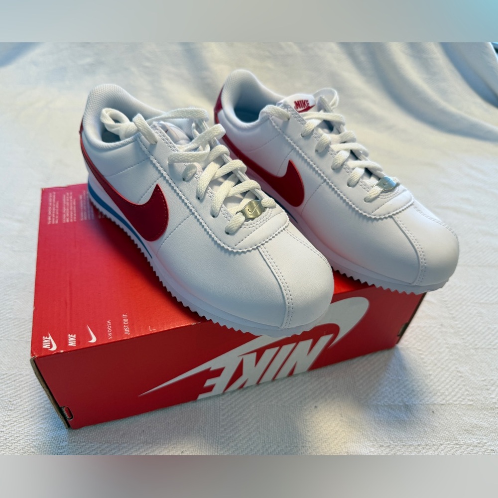 Nike Cortez White and Varsity Red Shoes